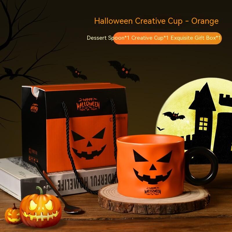 Pumpkin Ceramic Cup Party Favor Cups With Handle