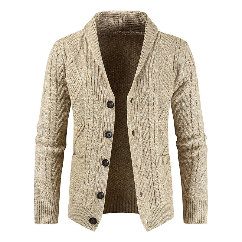 Men's Fashion Knitted Cardigan V Neck Loose Thick