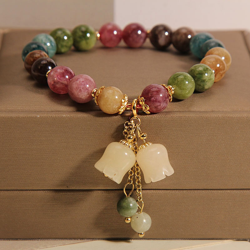 Natural Color Tourmaline Female Summer Ins Lily Pendant