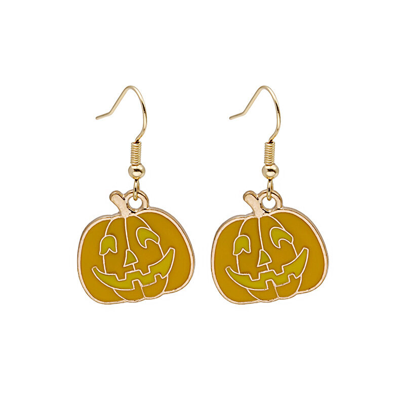 Halloween Earrings Cute Pumpkin Spooky Oil Drip Alloy