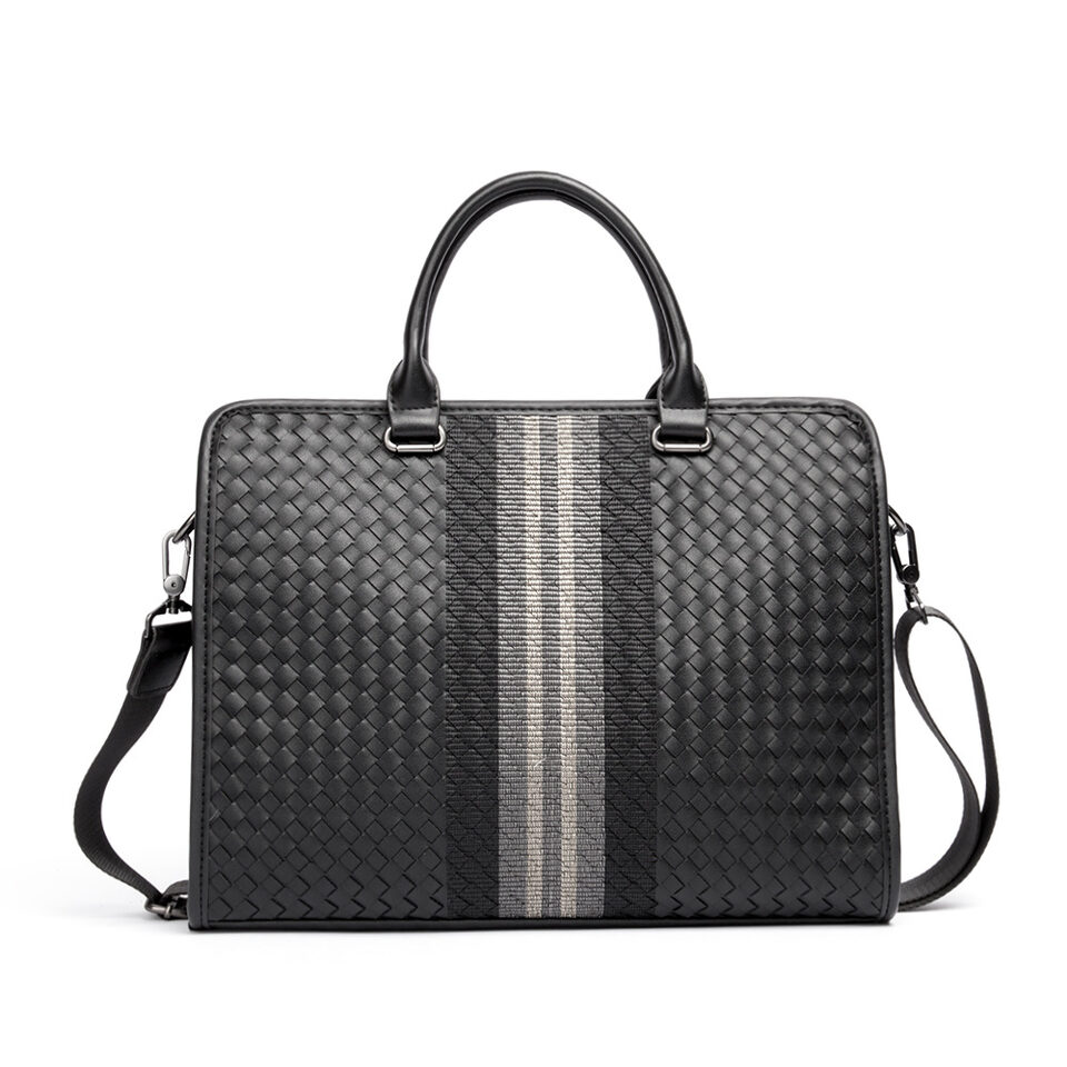 Stitching Woven Business Casual Briefcase Men's Shoulder Crossbody