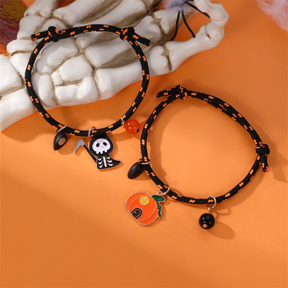 Halloween Bracelet Pumpkin Ghost Love Magnetic Couple Rope