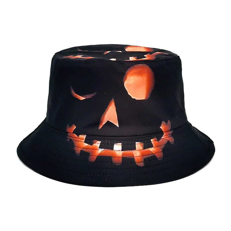 Halloween Hats Creative Cartoon Pumpkin Grimace Printed Sun-shade
