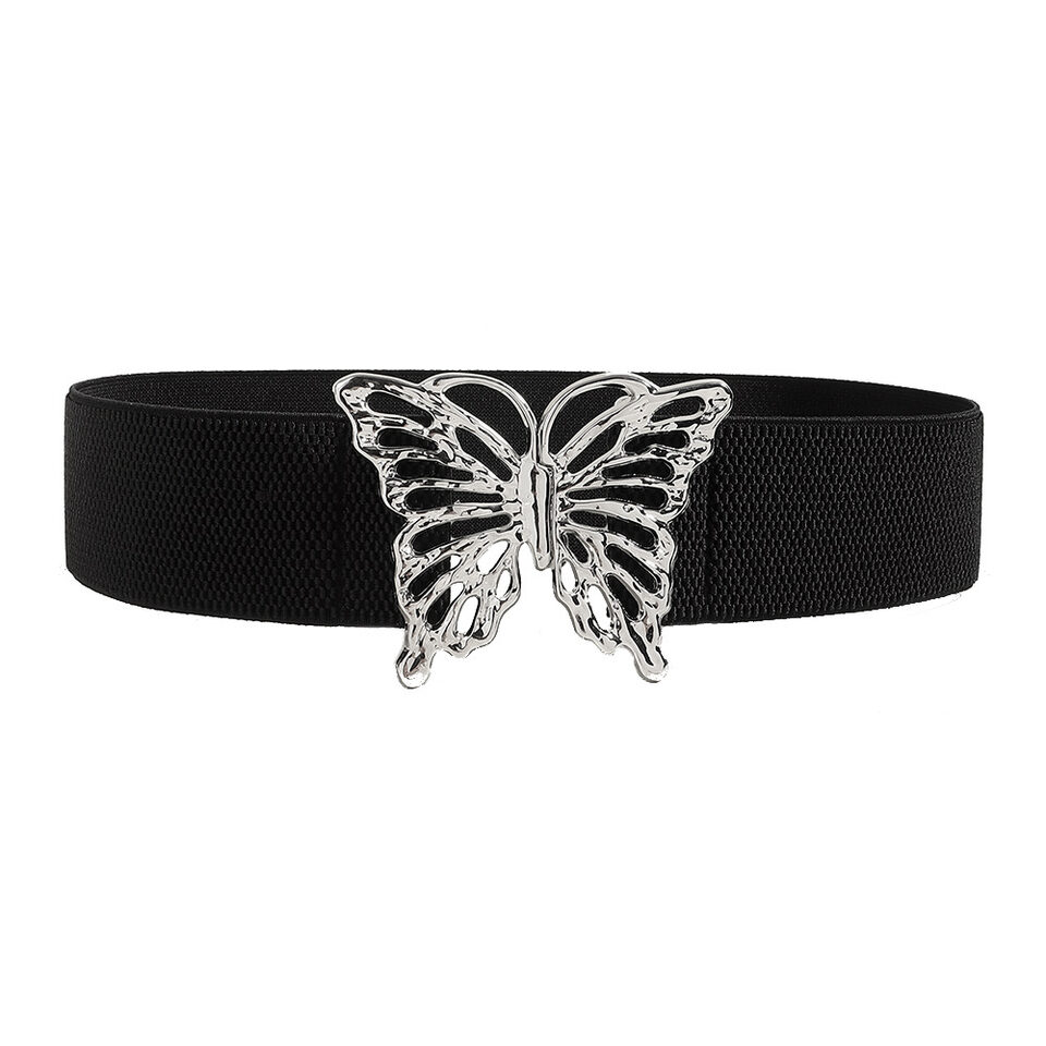Fashion Women's Butterfly Belt Elastic Buckle Waist Seal