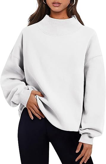 Pullover Sweatshirt Solid Color Loose Tops Round Neck