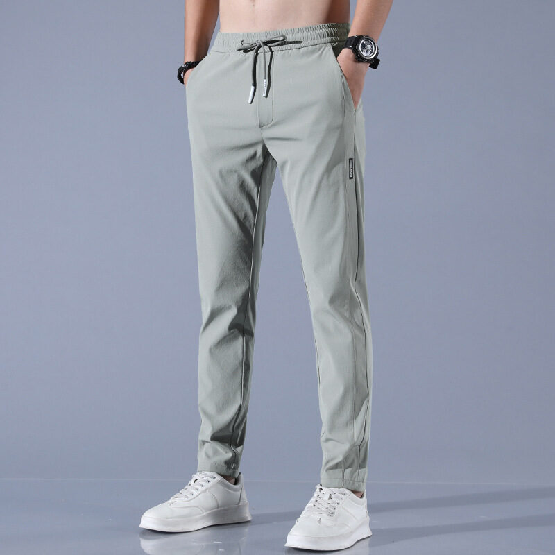 Summer Ice Silk Pants Men's Thin Business Casual