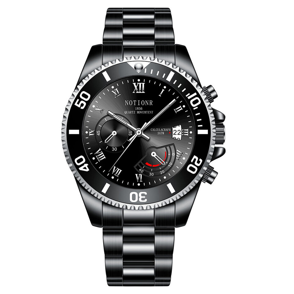 Waterproof Green Submariner Fashion Steel Luminous Calendar Quartz