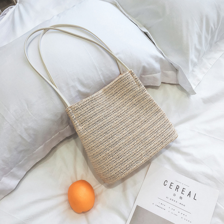 Bag straw woven fashion women shoulder tote handmade