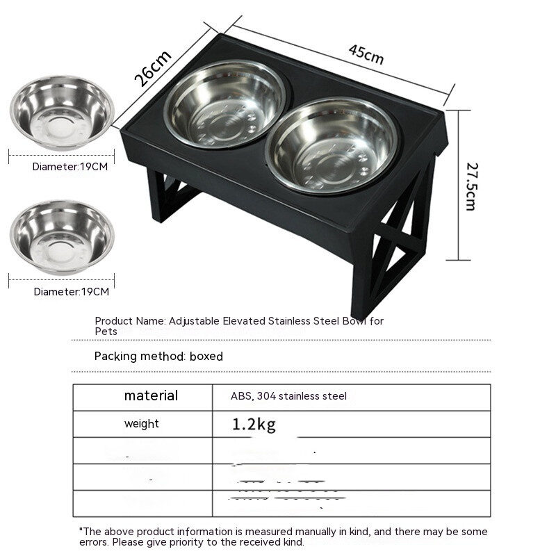 Pet Adjustable Elevated Stainless Steel Vertical Anti-choke Slow