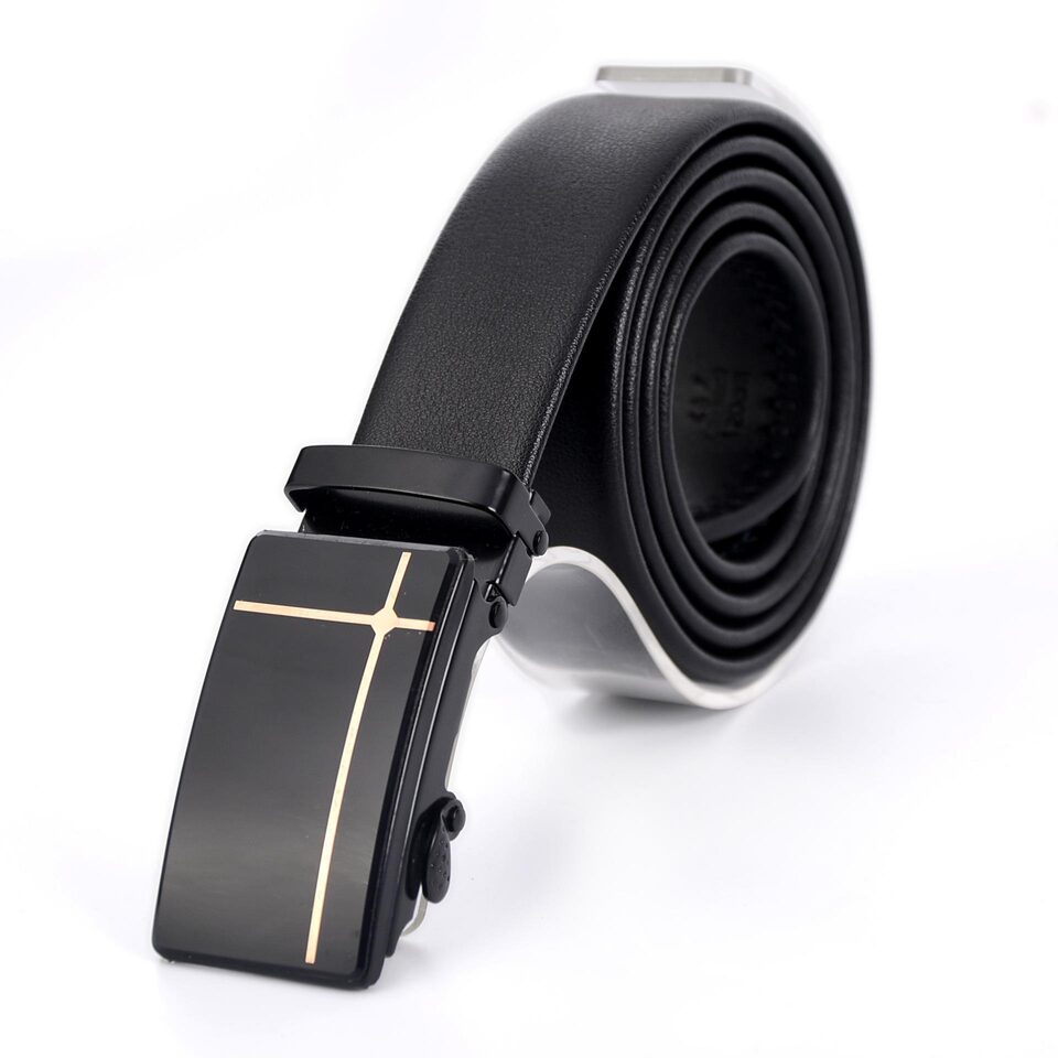 Belt Men's Automatic Buckle Mirror Acrylic Iron Button