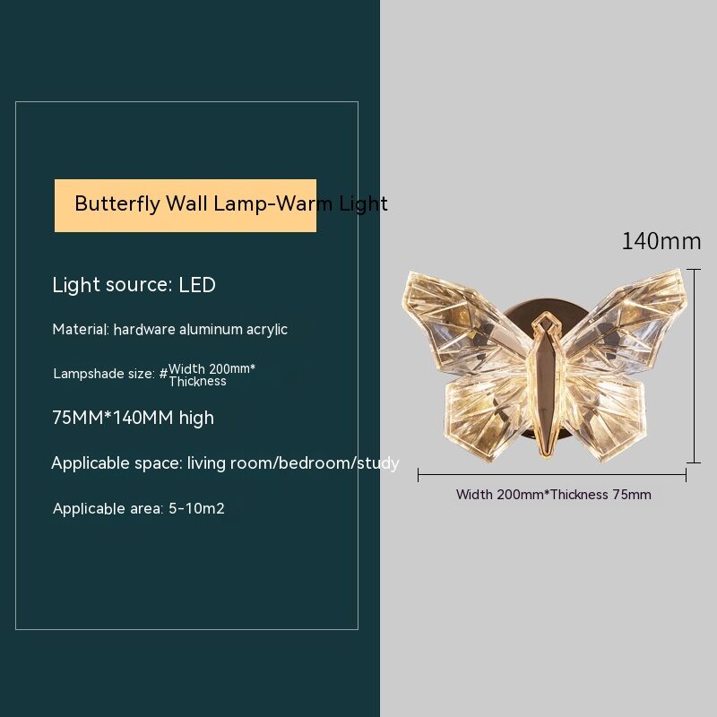 Butterfly Bedroom Decorative Lamp Wall