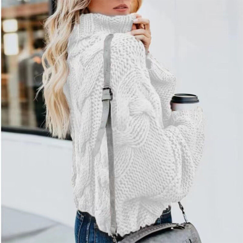 Women's Fashion Casual Turtleneck Pullover Loose-fitting Long Sleeves