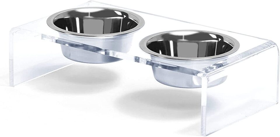 Acrylic Dogs And Cats Pet Feeder Small Cat