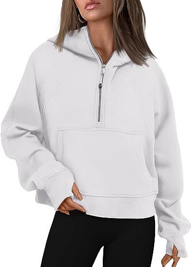 Zipper Hoodies Sweatshirts With Pocket Loose Sport Tops