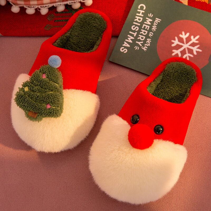 Winter Plush Slippers Christmas Cute Santa Claus