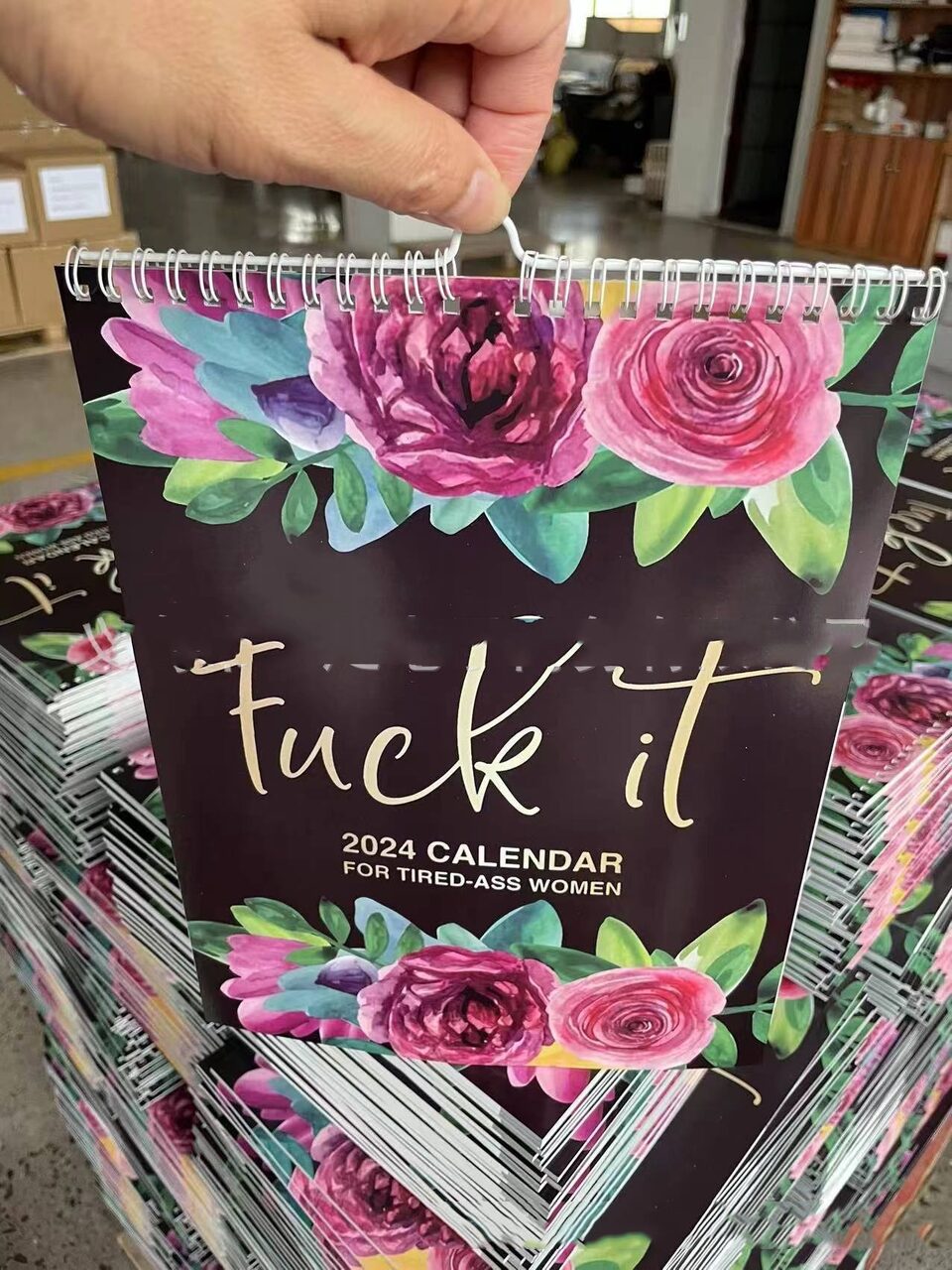 Calendar For Tired-Ass Women Paper With Coil Hanging