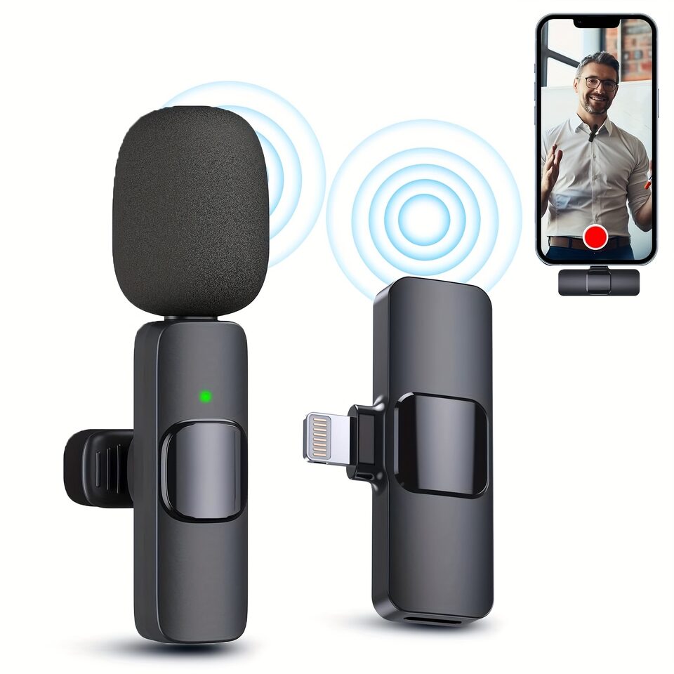 Wireless Lavalier Lapel Microphone For IPhone IPad Professional