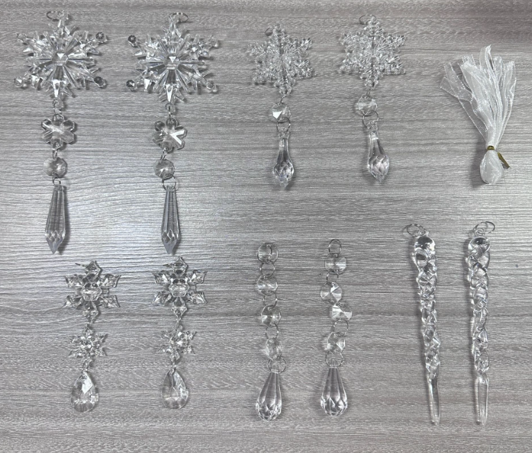 10pcs Christmas Tree Hanging Pendants Acrylic Ice Strip