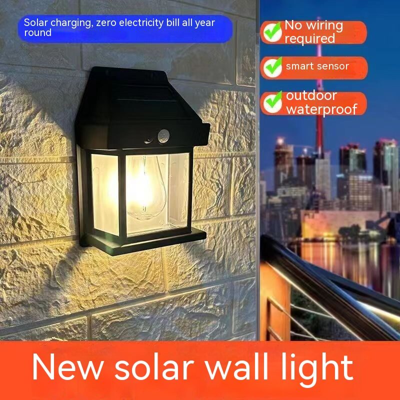 Outdoor Solar Waterproof Tungsten Induction Garden Wall Lamp