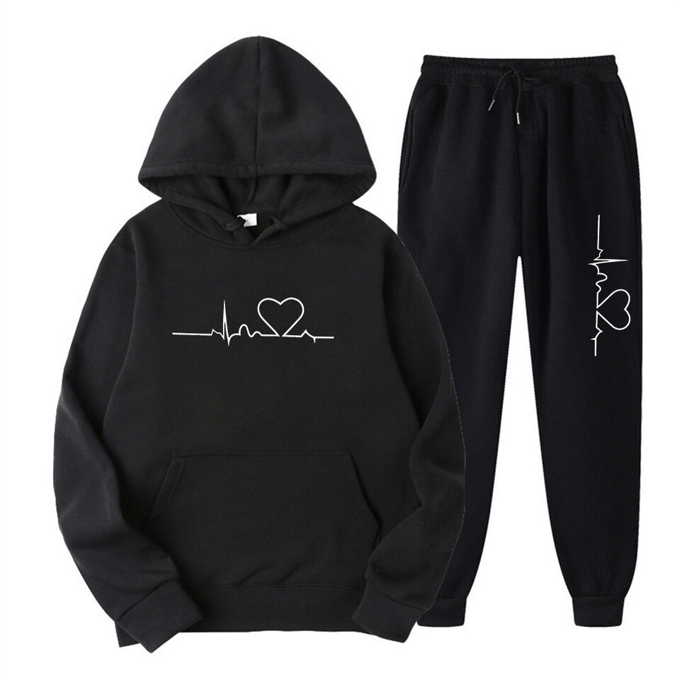 Men's And Women's Fleece-lined Sweater Suit Autumn Winter