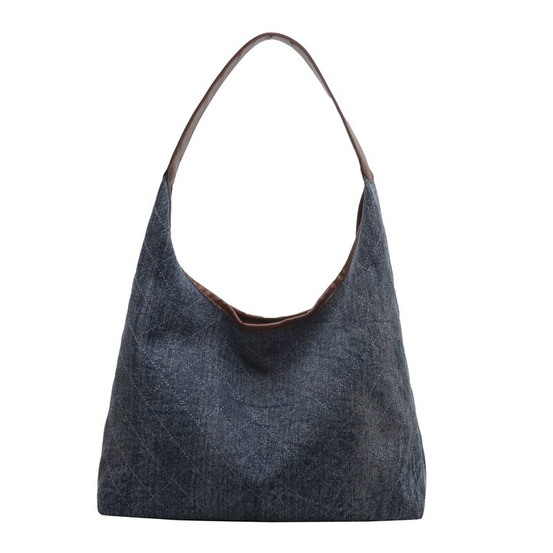 Denim Canvas Bucket Bag Fashion Large Capacity Shoulder