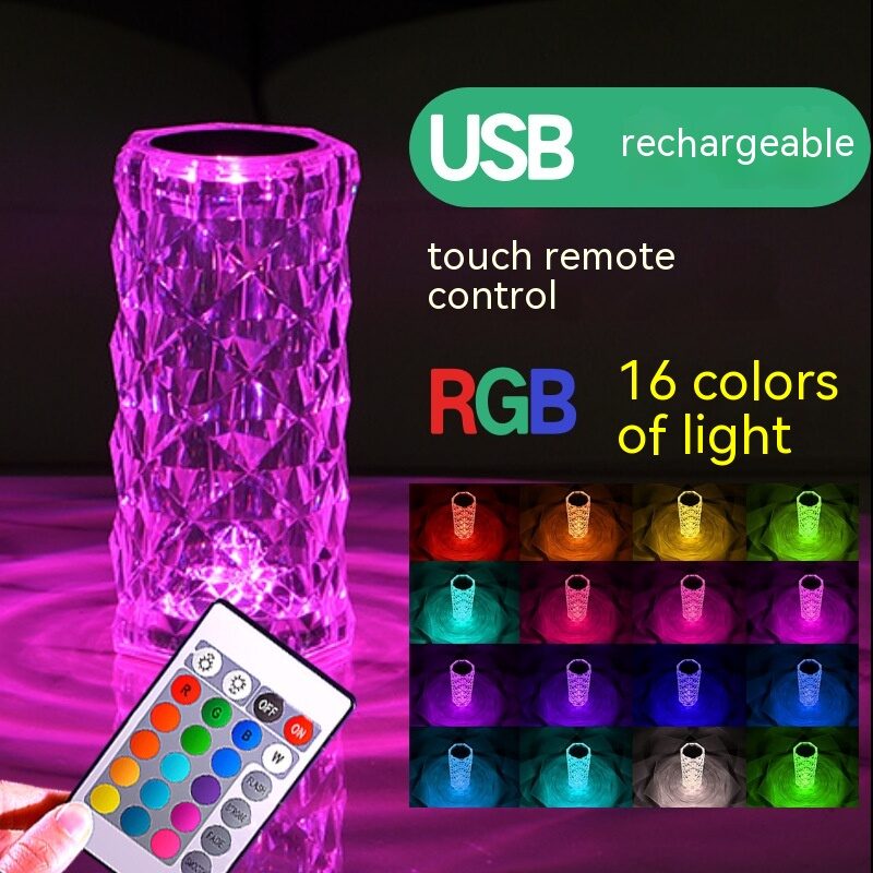 Crystal Rose Lamp Atmosphere Creative Led Table