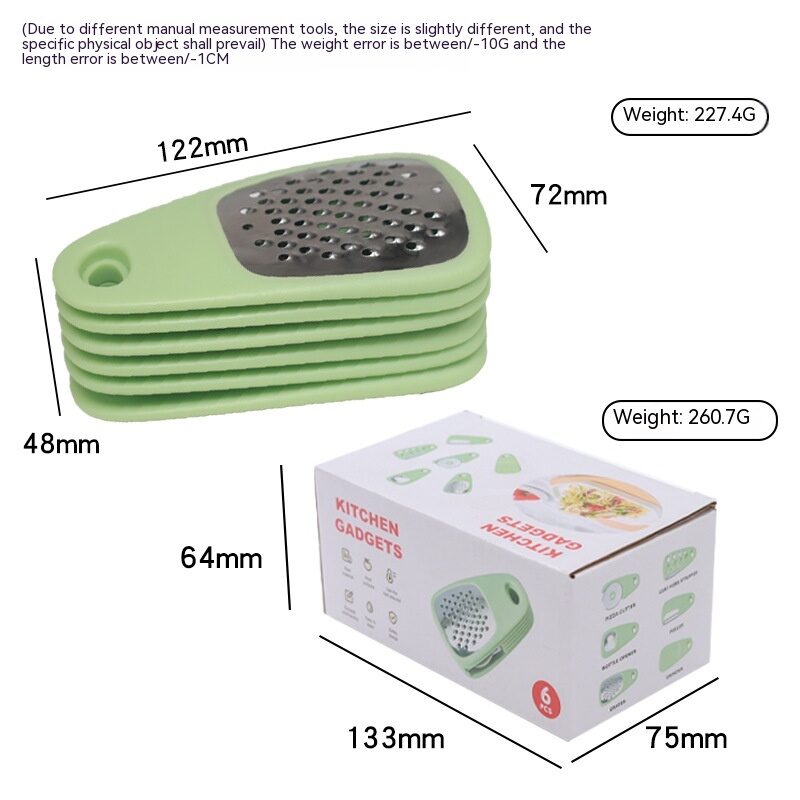 Kitchen Gadget Set 6 Slicing Knife Peeler Multifunctional