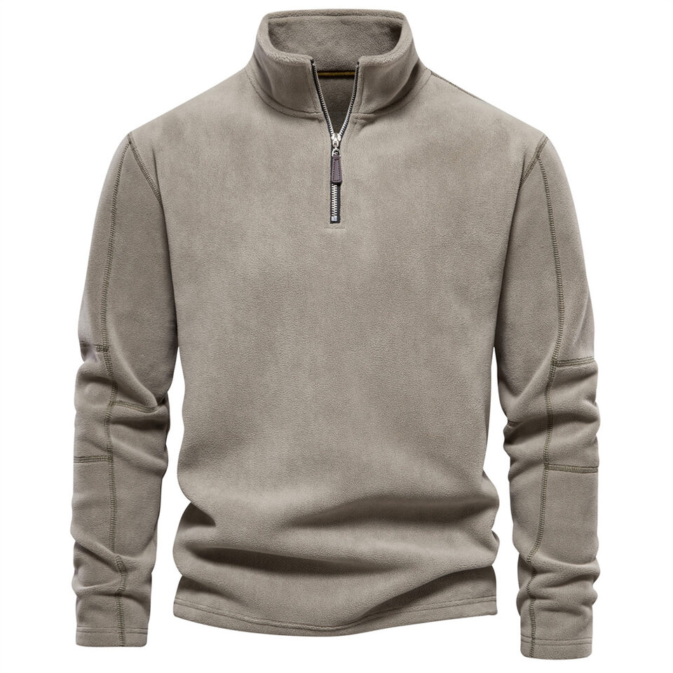 Fashion Personality Stand-collar Zippered Sweatshirt With Fleece Winter
