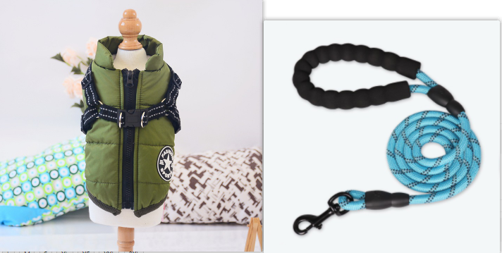 Waterproof Dog Clothes Winter Coat With Harness Warm