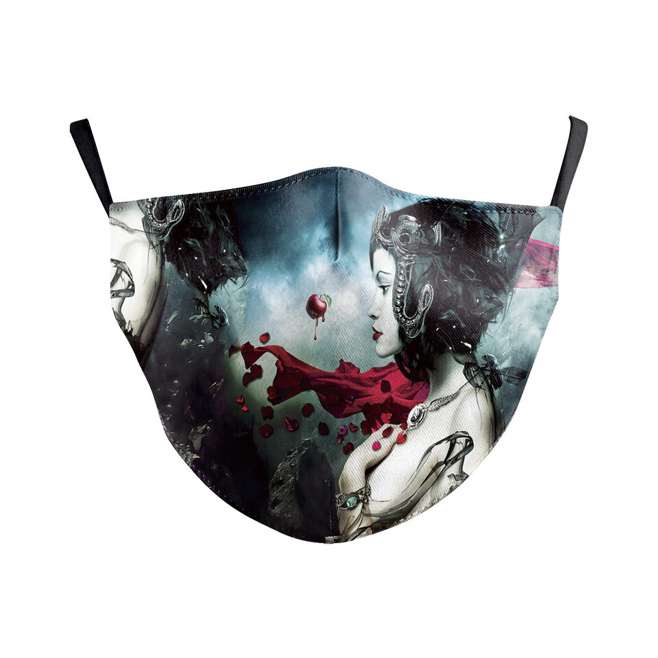 Digital Printing Wansheng Face Mask Skull Double-layer Dust