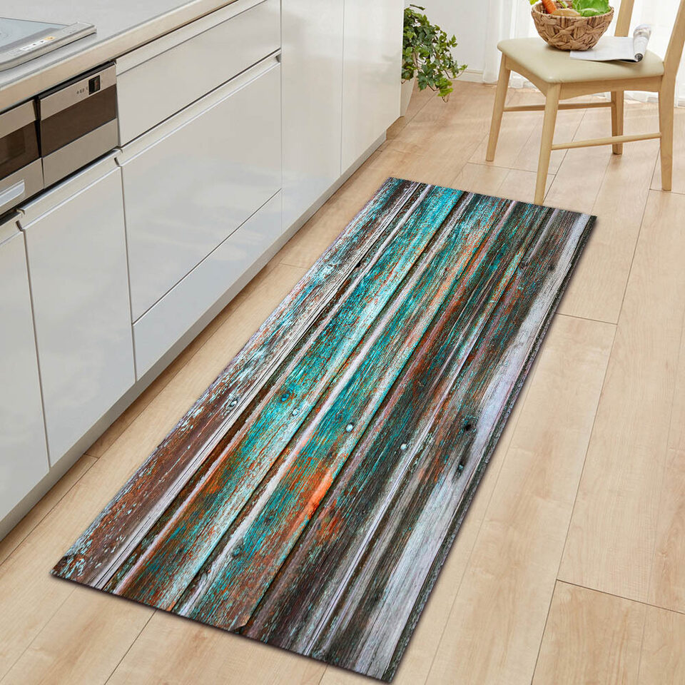 Art Spray Paint Wood Grain Kitchen Long Non-slip