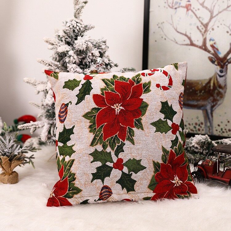 Christmas Square Pillow Cover Home Decorations