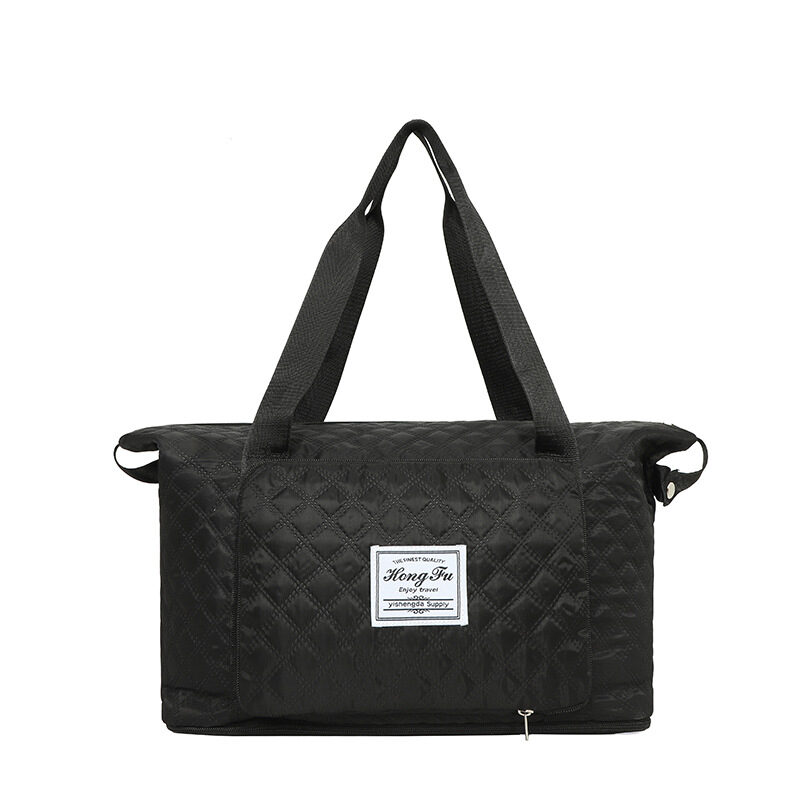 Foldable Travel Duffle Bag With Rhombus Sewing Design