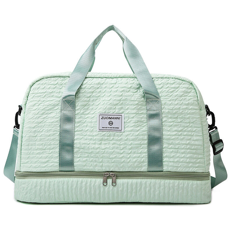 Solid Color Travel Duffle Bag With Ruched Design