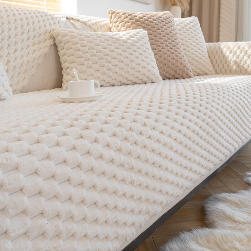 Sofa Winter Plush Thickened Non-slip Cover