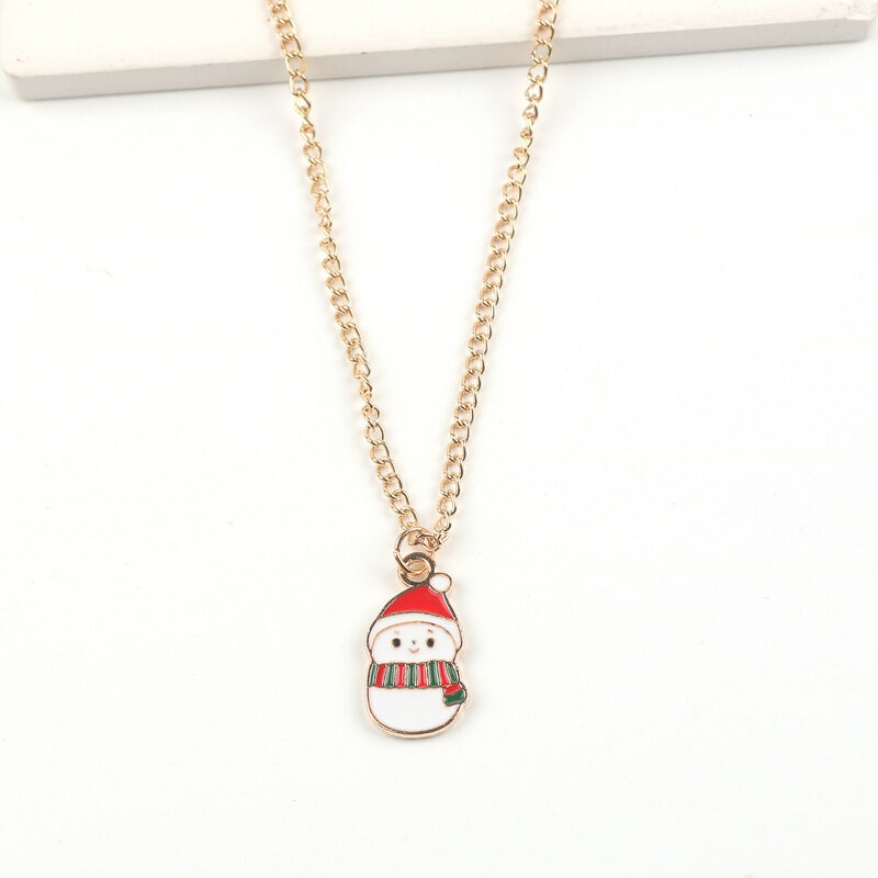 Christmas Necklace Cute Cartoon Santa Claus Snowman Elk