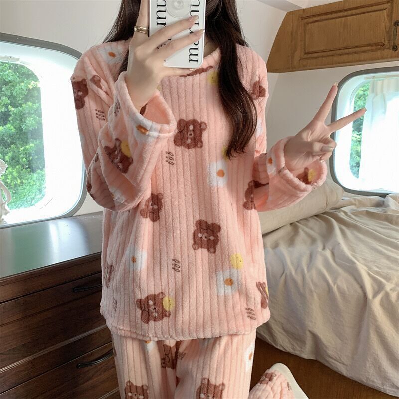 Women's Pajamas Autumn Winter Warm Pyjamas Sets Thick