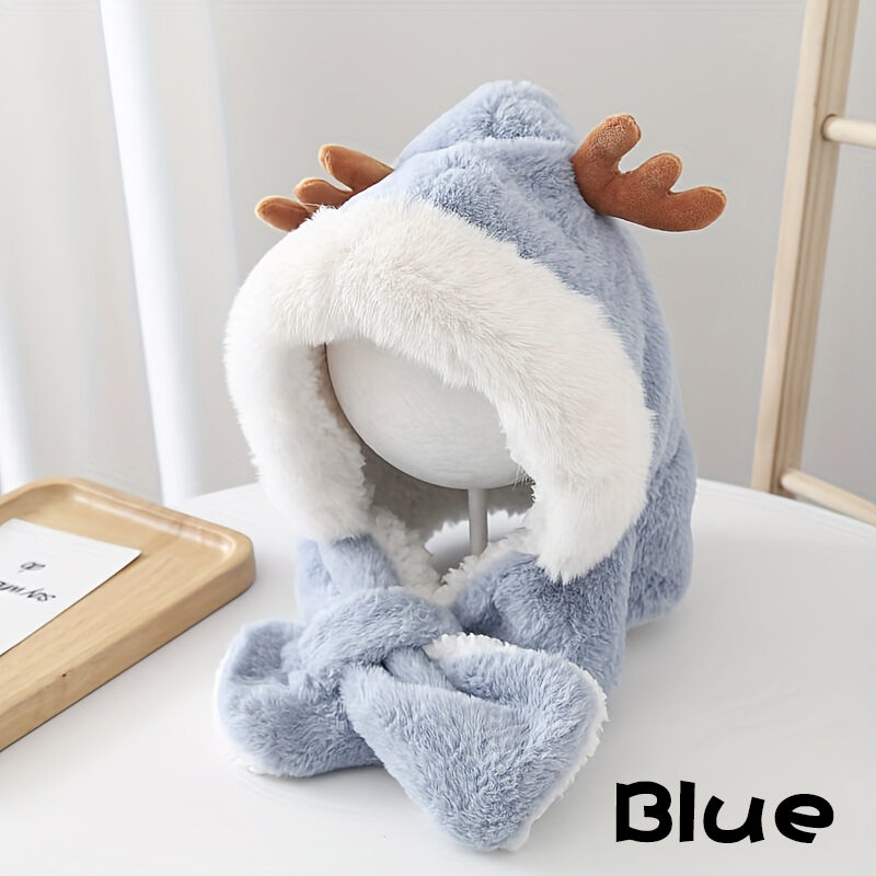 Cute Deer Hat Women Plush Rabbit Ear Funny