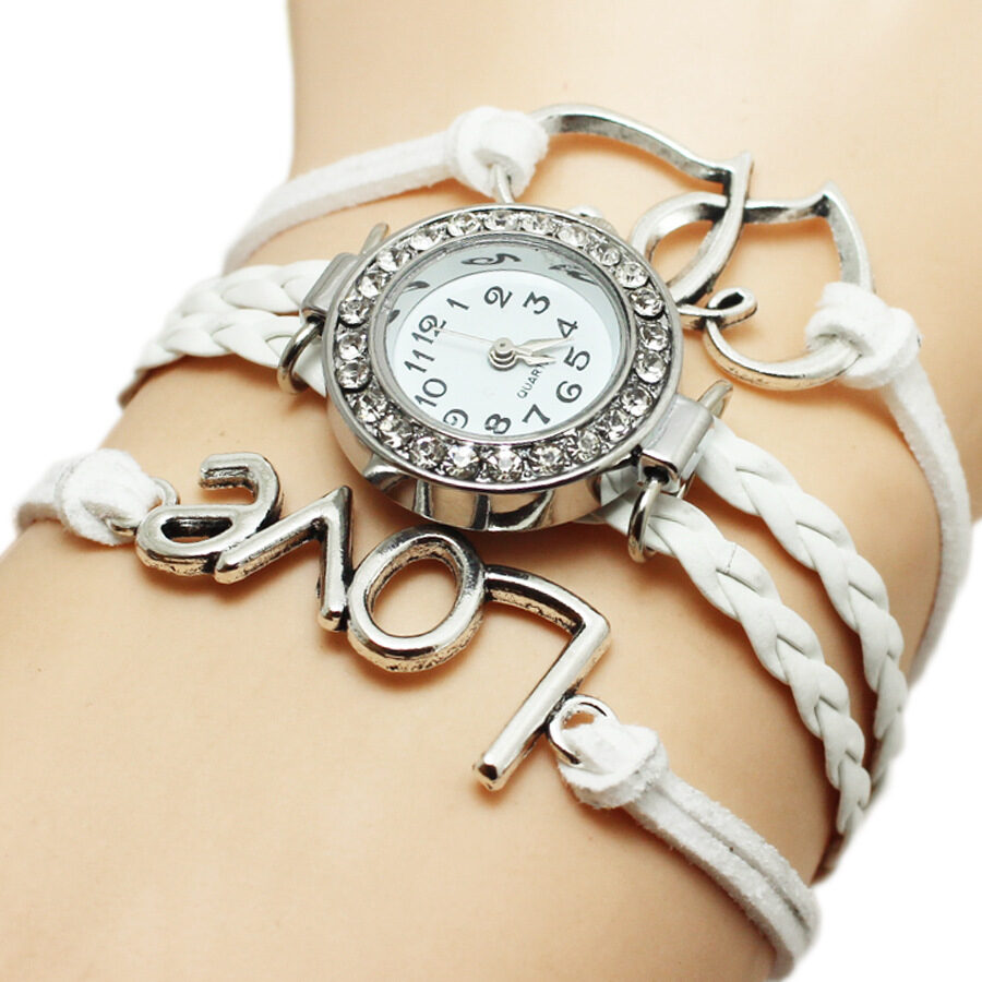 Alloy Love Double Heart-shaped Woven Multi-layer Watch