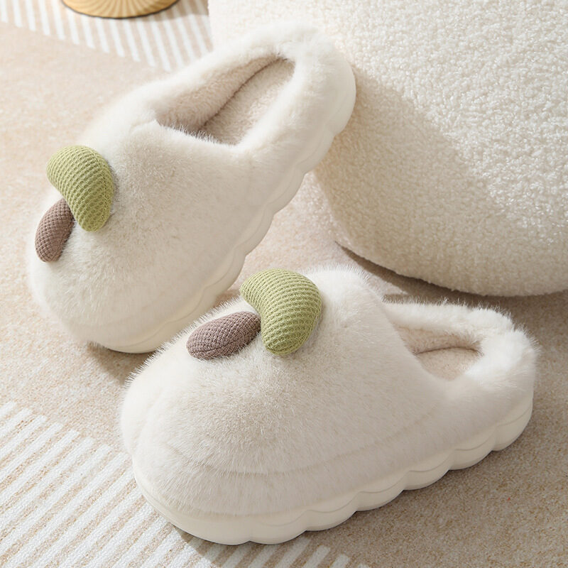 Cute Mushroom Cotton Slippers For Women Thick-soled Autumn
