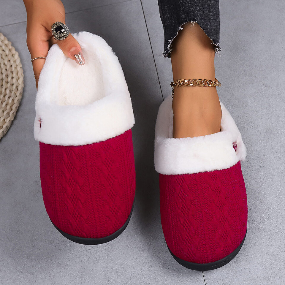 Winter Cotton Slippers Baotou Warm Flat Home Daily