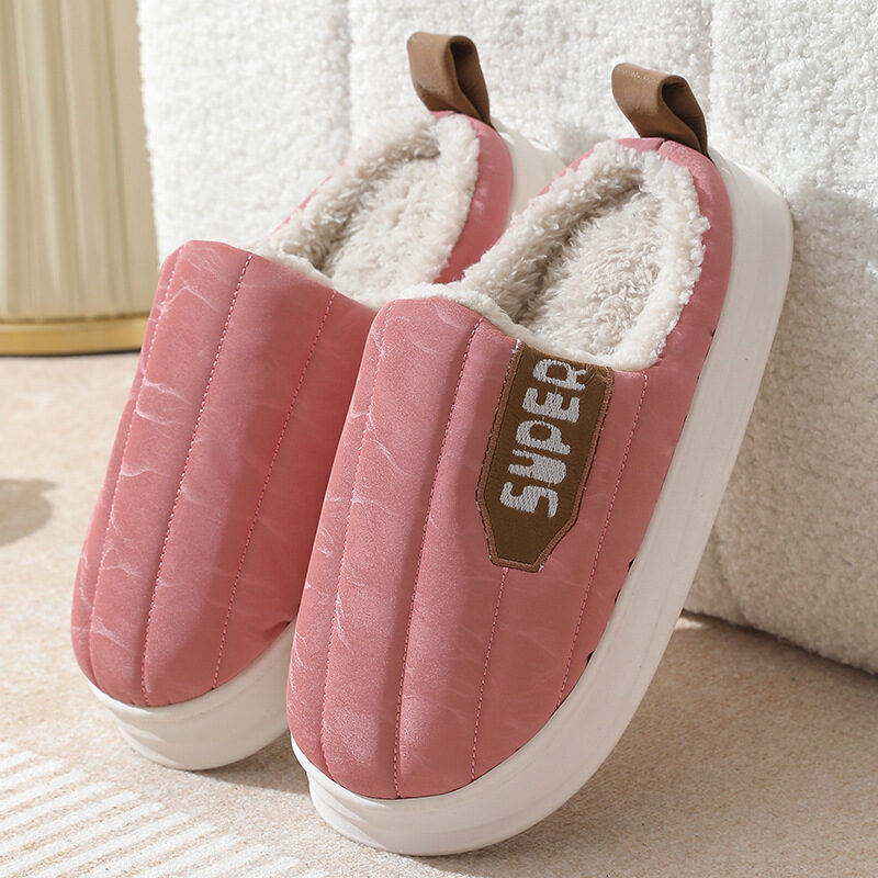 Striped Home Slippers Waterproof Thick-soled Non-slip Indoor Warm