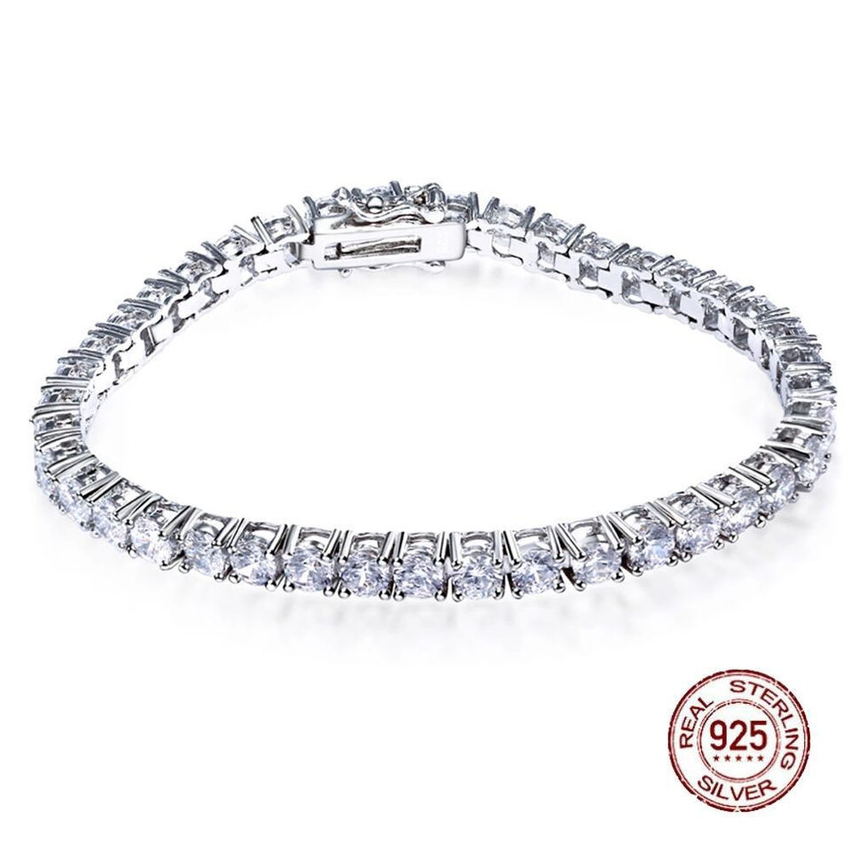 S925 Silver Bracelet 17-19cm Chain Length Optional Tennis