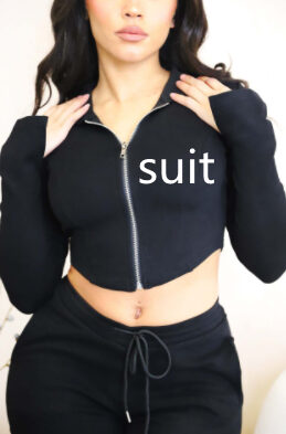 Women's Casual Tight Sportswear Multi-pocket Overalls With Coat