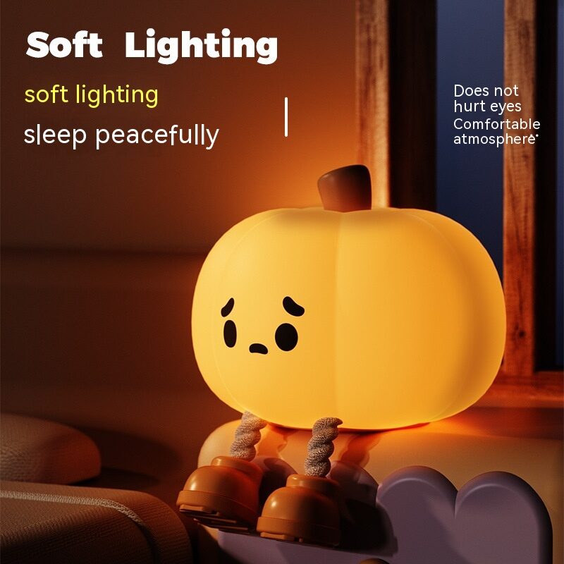 Pumpkin Lamp Small Night Halloween Silicone Pat Ambience