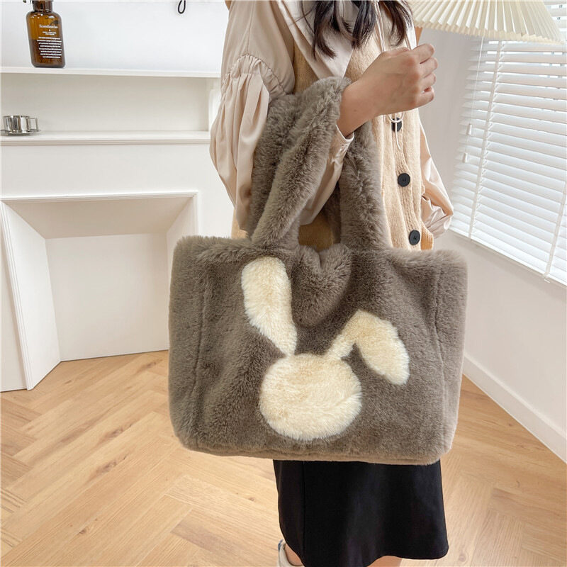 Cute Cartoon Rabbit Ears Plush Bag Autumn