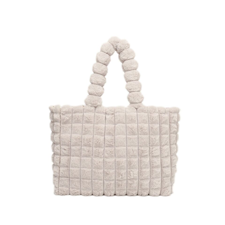 Plaid Handbags Winter Fashion High Capacity Shopping Plush