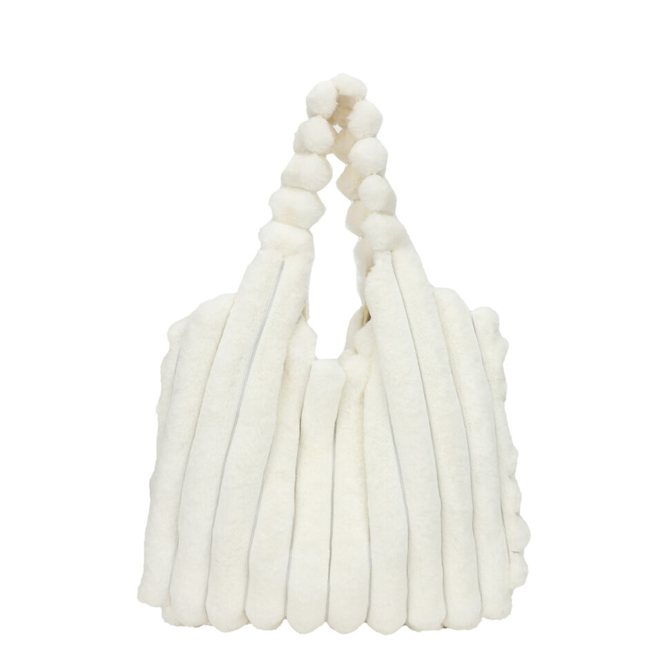Striped Design Plush Bag Winter Fashion Shoulder Armpit