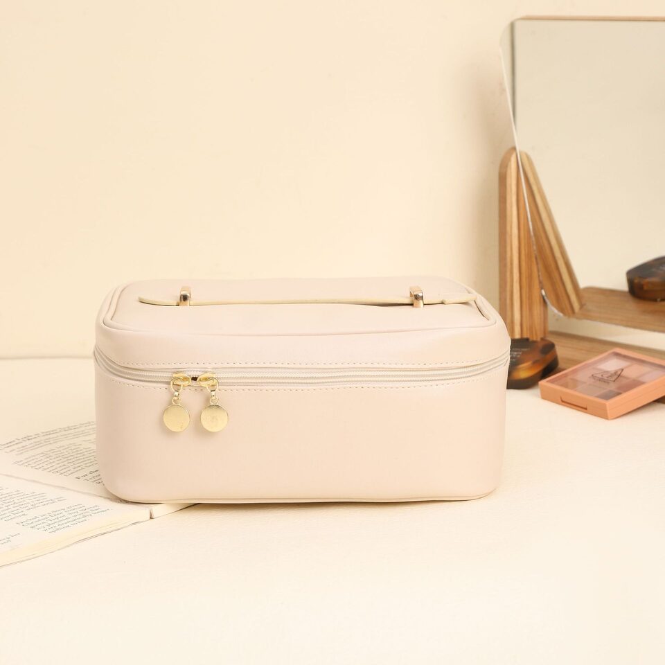 Handle-top Cosmetic Bag Ins Fashion Simple Square Handbag