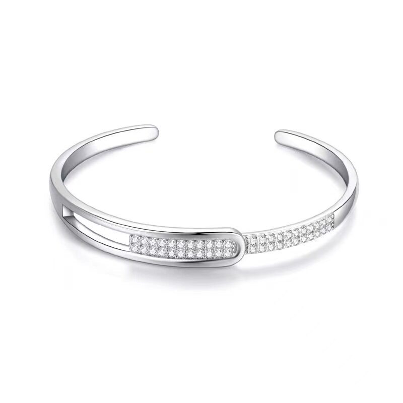 Silver S925 Sterling Bracelet Full Diamond Korean Fashion
